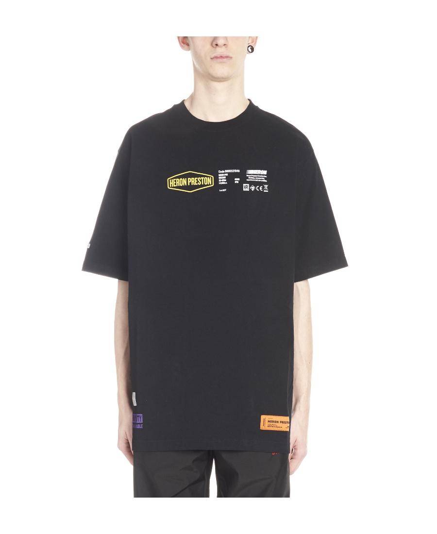 Heron Preston Logo Label T-shirt In Black