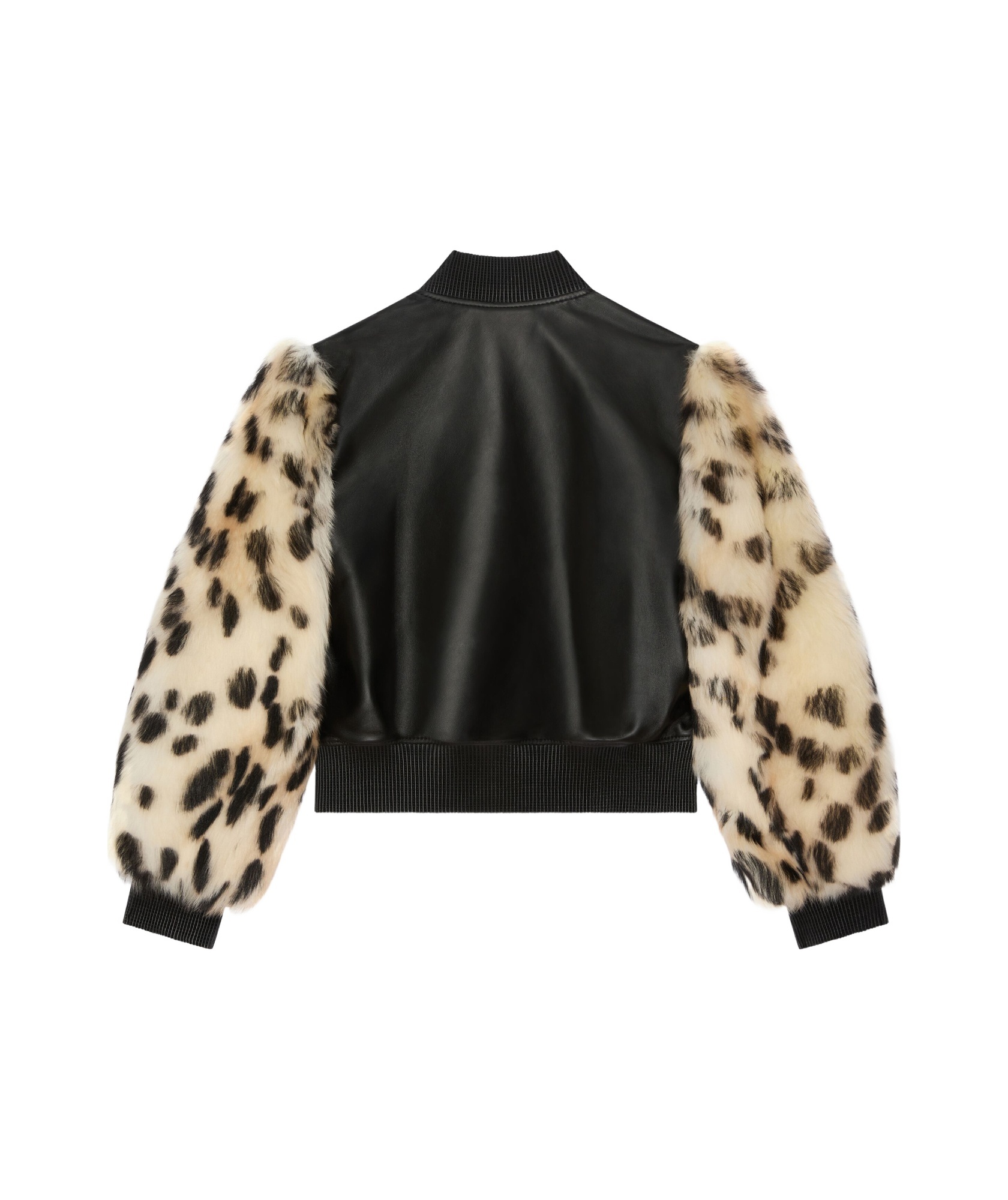 GIVENCHY VARSITY JACKET IN LEATHER AND LEOPARD PRINT FUR