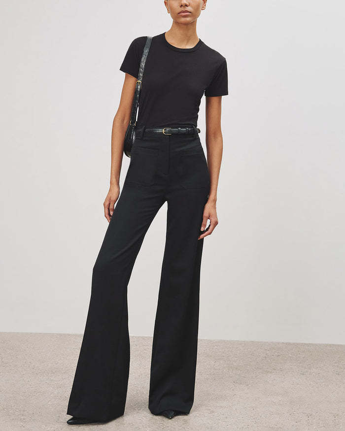 Nili Lotan Open-necked Black Shirt In Black