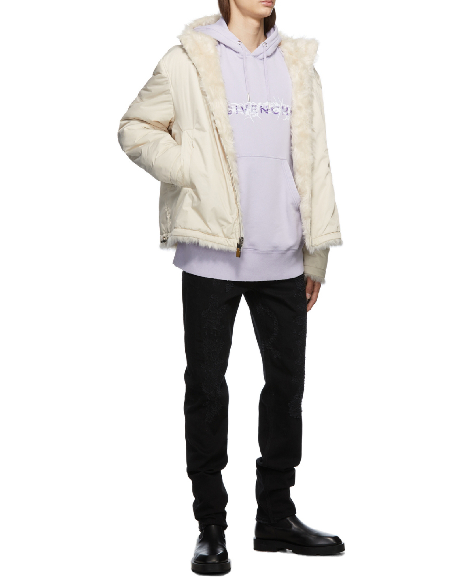 Givenchy Barbed Wire Printed Hoodie In Purple