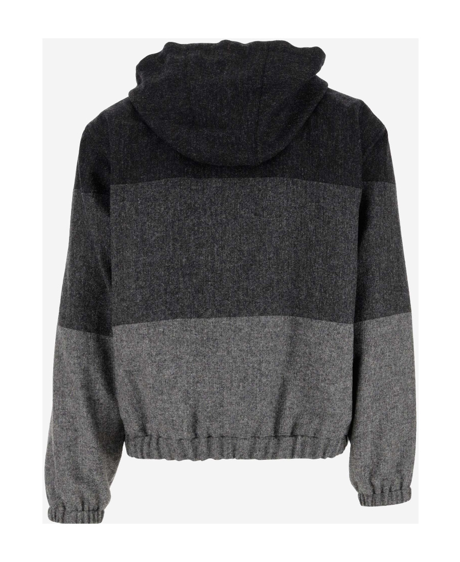 Thom Browne Padded Colour-block Panel Jacket In Black