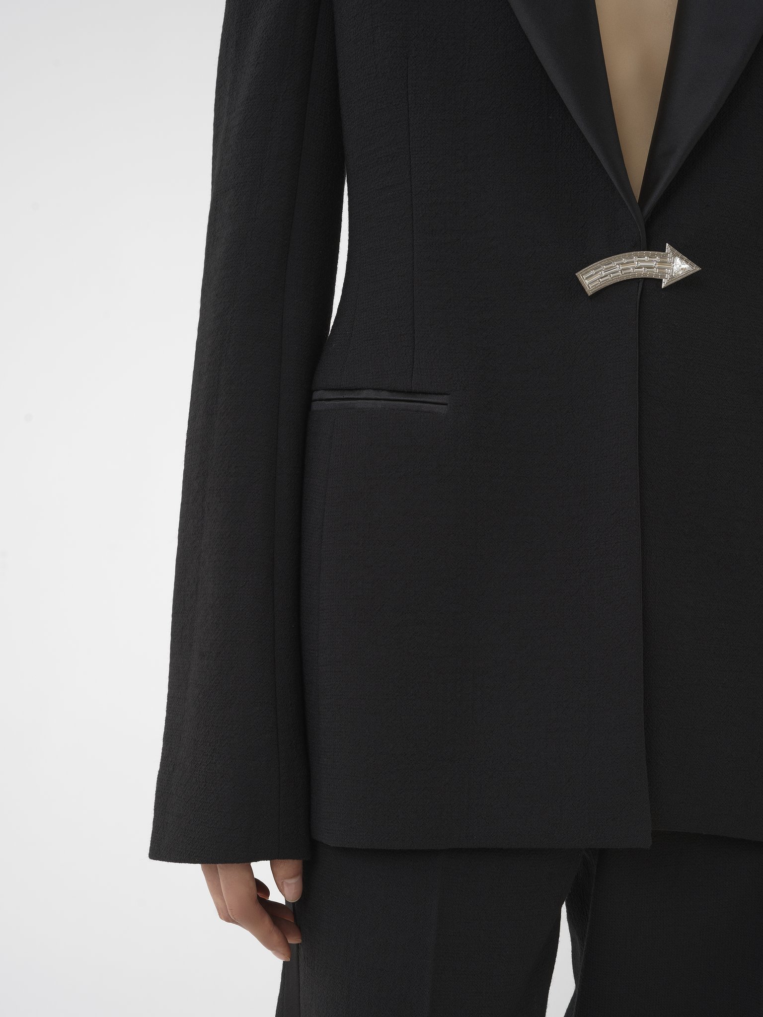 Shop Chloé Embellished Tuxedo Jacket In Black