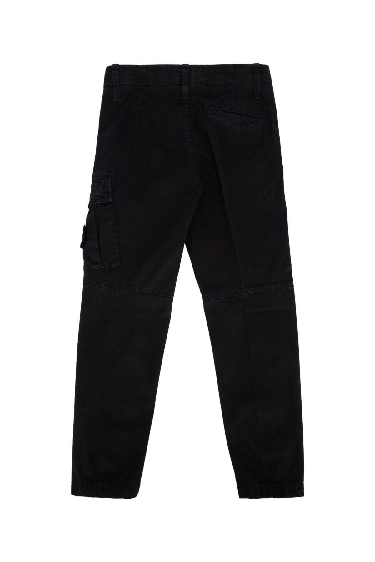 Stone Island Compass-badge Tapered Trousers In Black