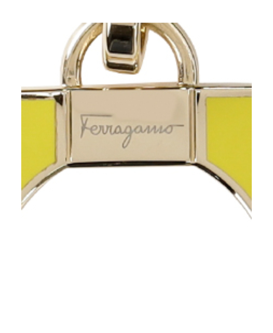 Ferragamo Logo Metal Ring Key Chain In Nude
