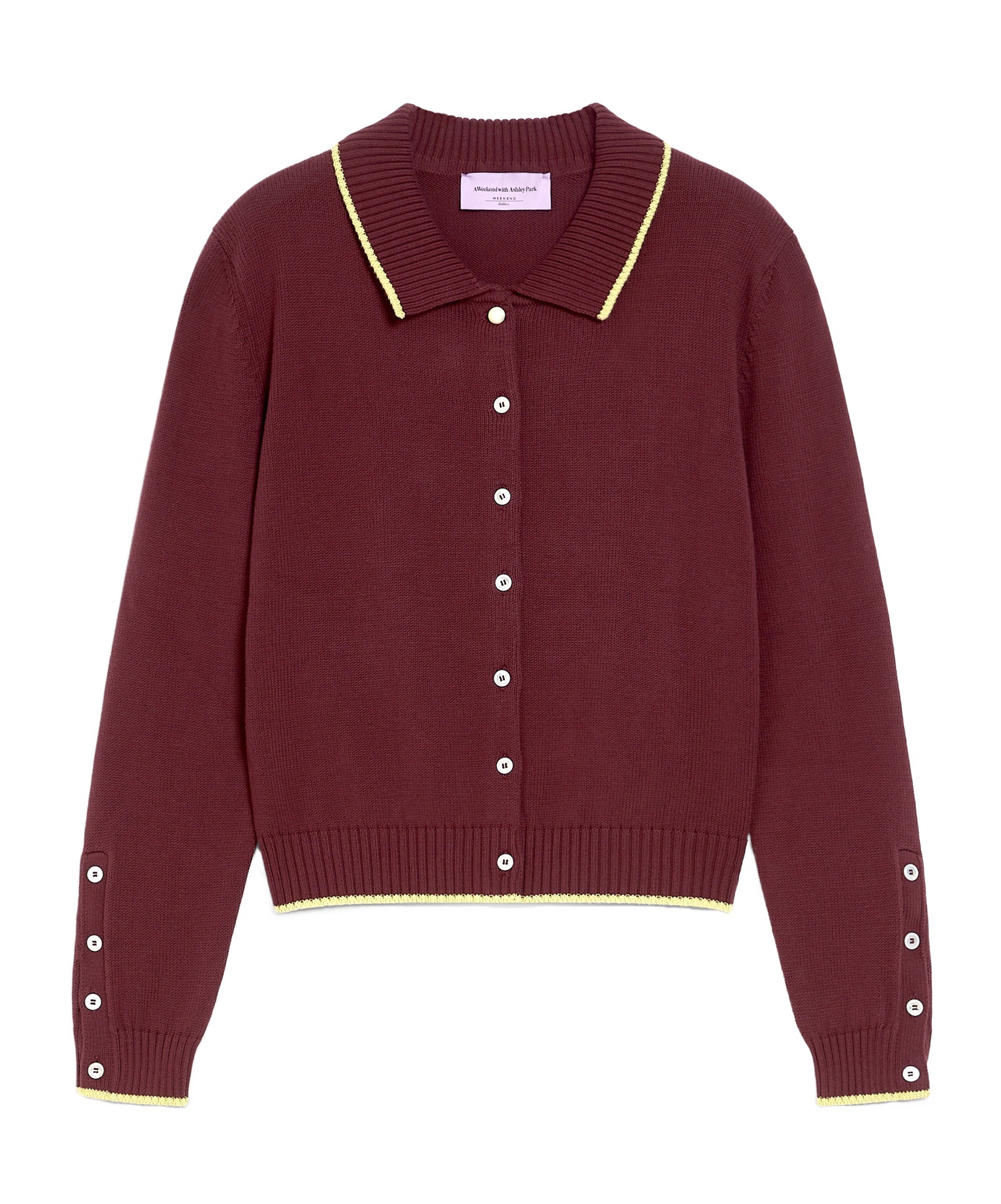 Weekend Max Mara Soft Cotton Gauze Cardigan In Bordeaux Red