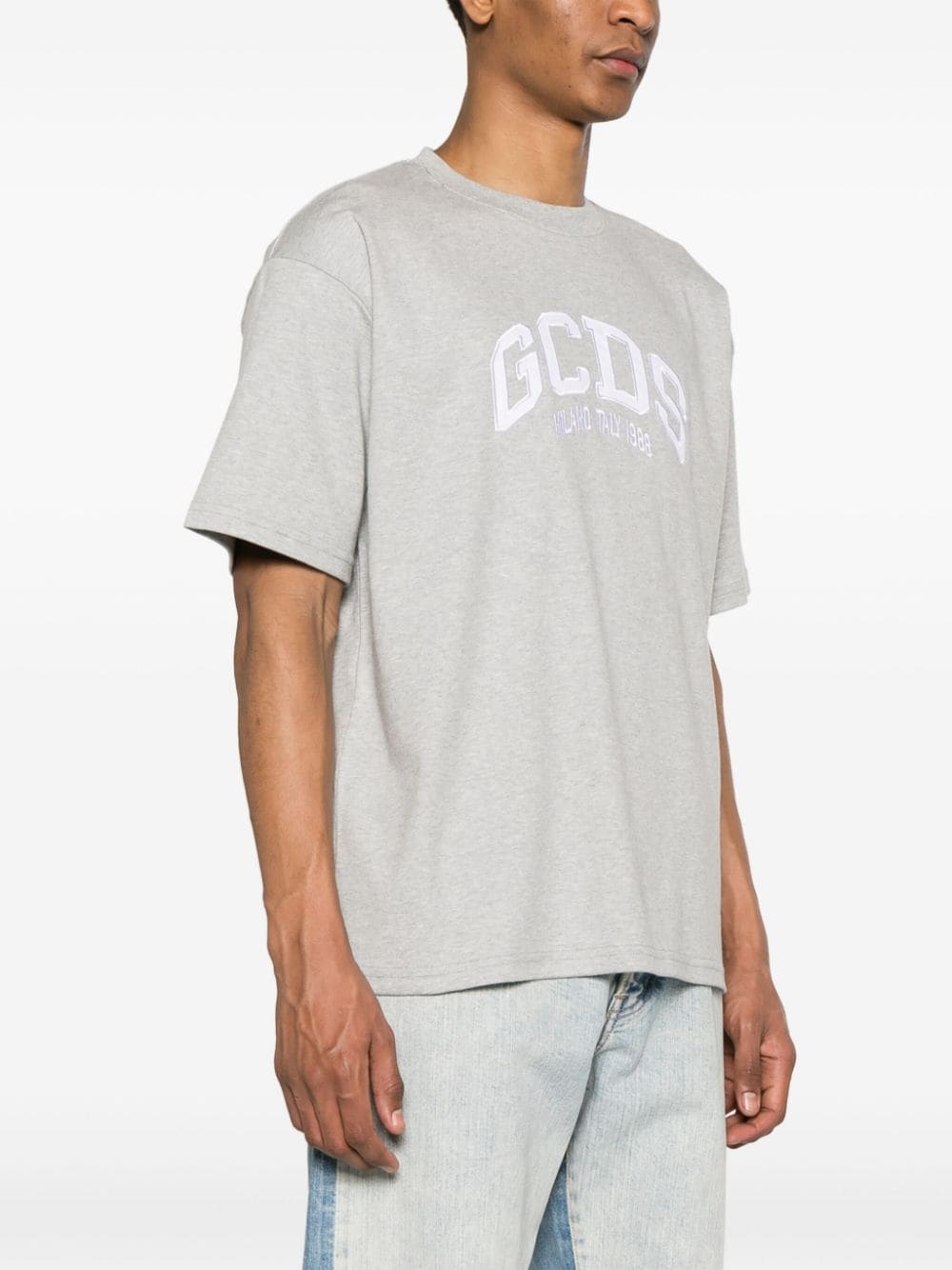 Gcds Man T-shirt Grey Size Xl Cotton In Gray