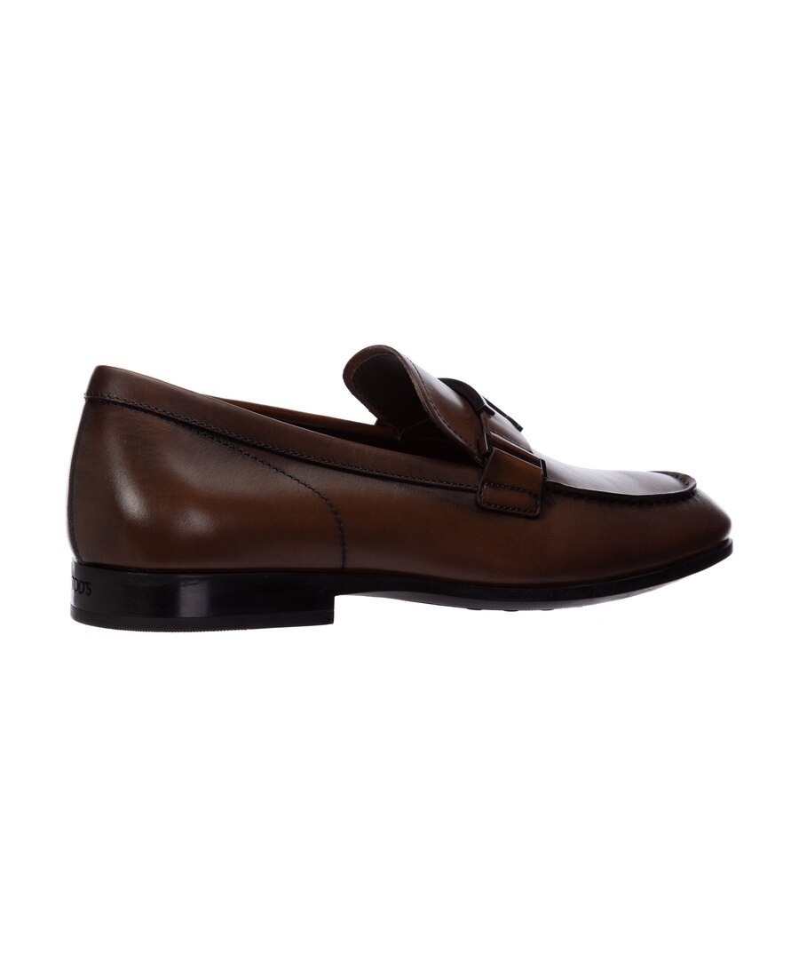 Tod's T Logo Leather Loafers In Black