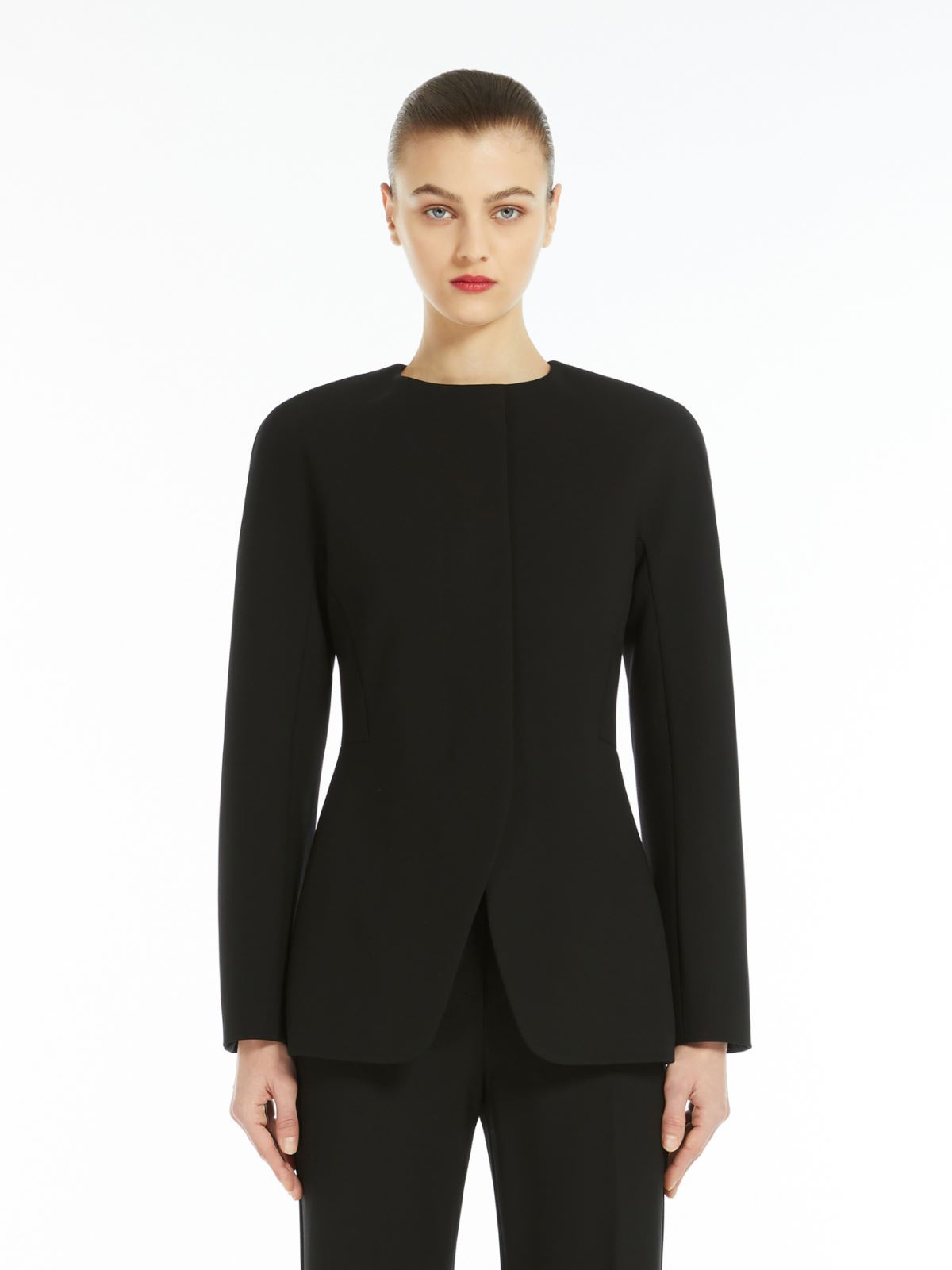 Max Mara Crepe Jersey Jacket In Black