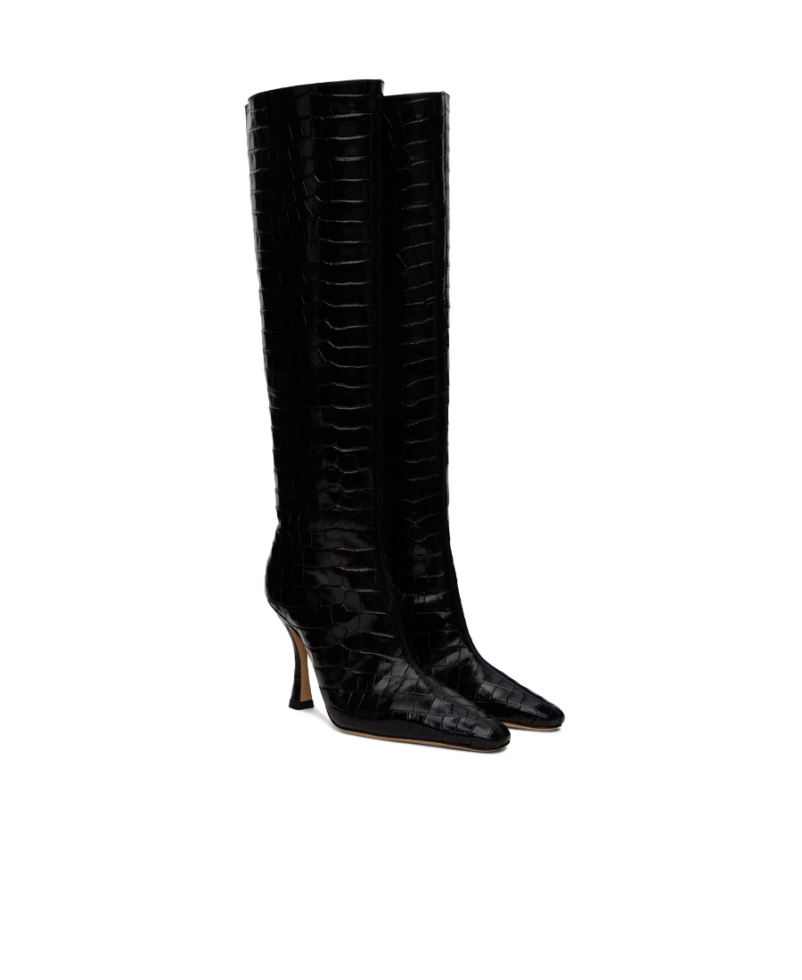 Staud Pattern And Texture High-heeled Boots In Black