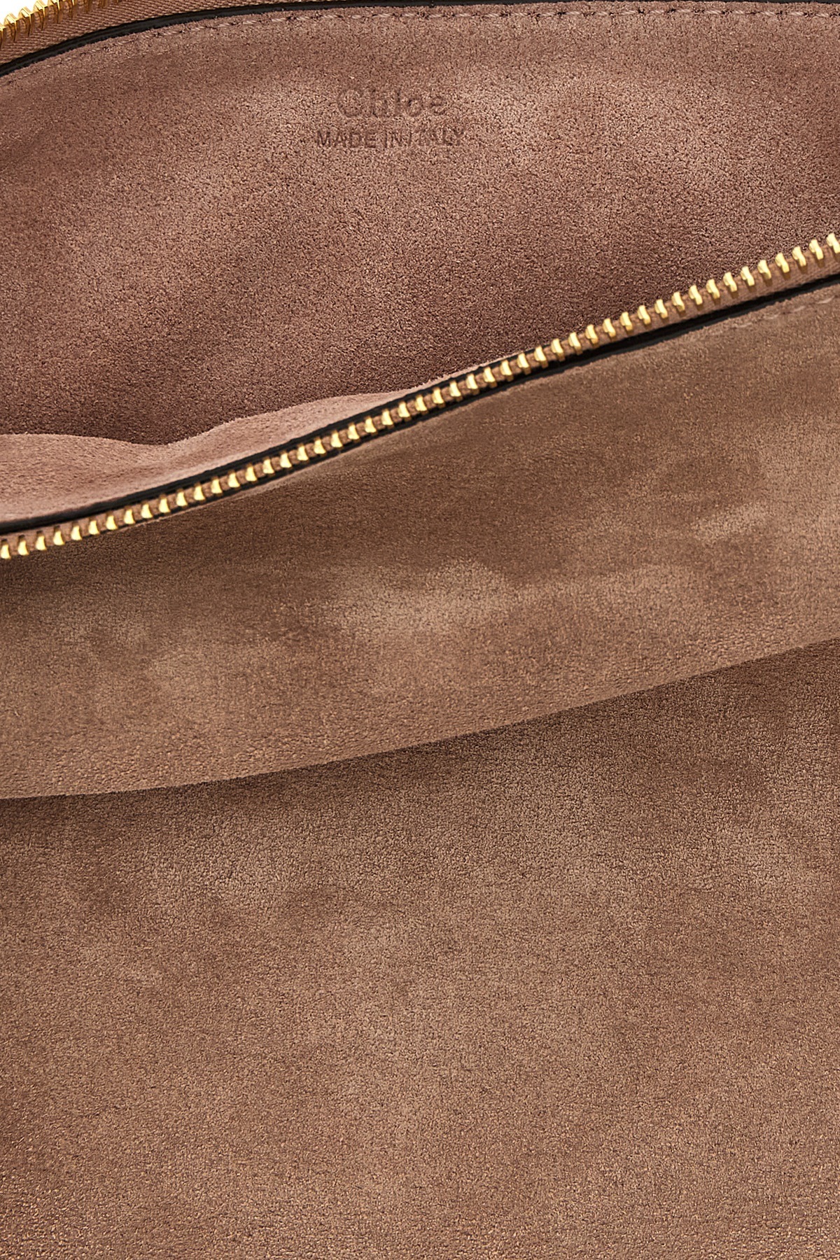 Chloé Half-moon Suede Finish Gold-tone Chain Shoulder Bag In Brown