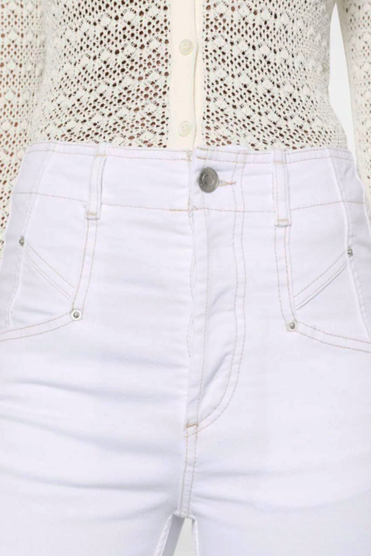 ISABEL MARANT LOGO LOGO DENIM TROUSERS