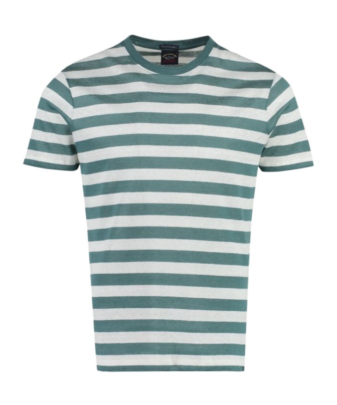 Paul & Shark Striped T-shirt In Green