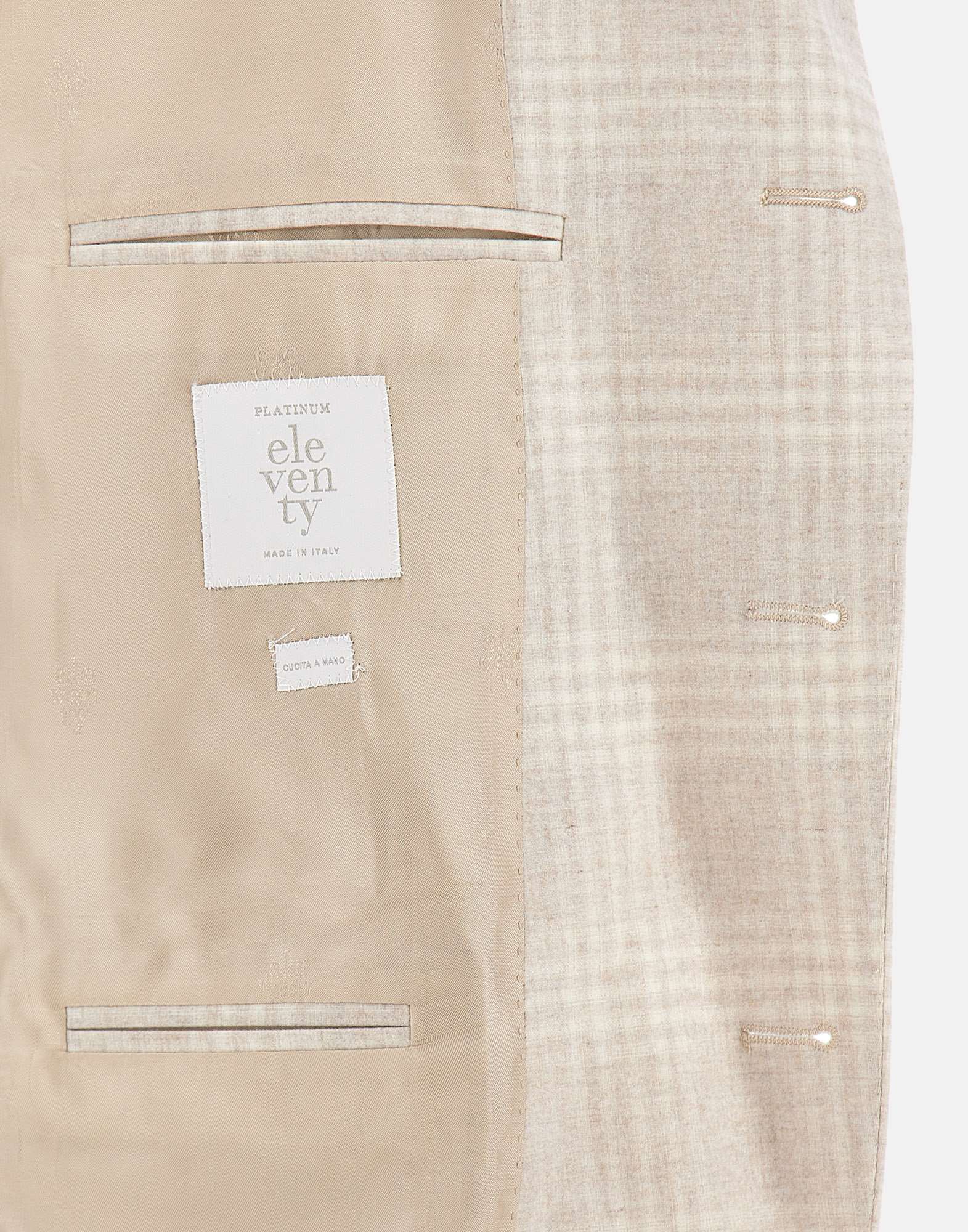 Eleventy Single-breasted Checked Blazer In Neutral