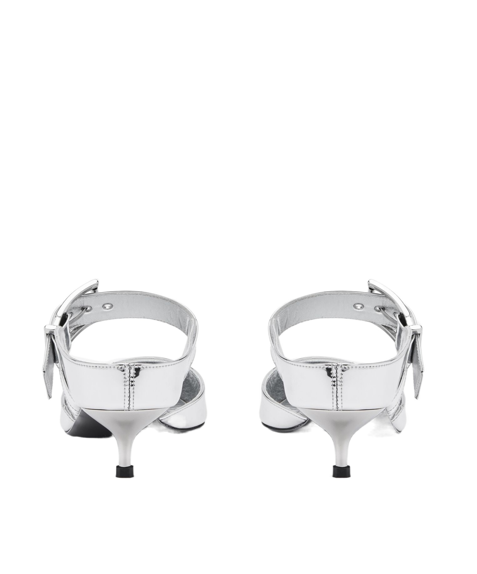 Alexander Mcqueen Pointed-toe Buckle-detailed Mules In White