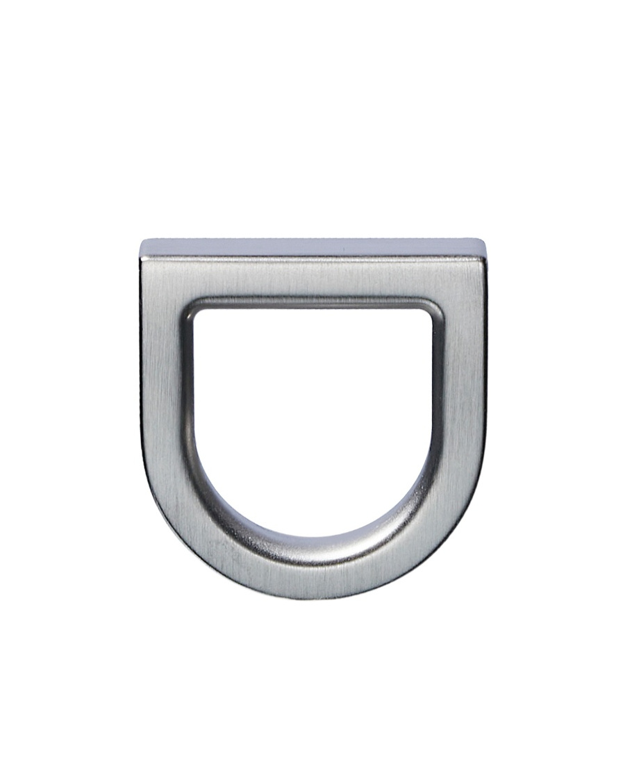 Rick Owens D-ring Logo-engraved Ring In Gray