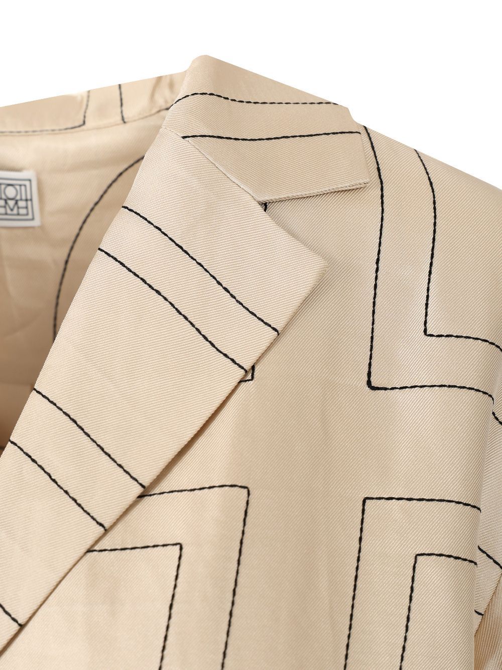 Totême Toteme Women's Ivory Monogram Monogram-embroidered Relaxed-fit Silk-twill Pyjama Top
