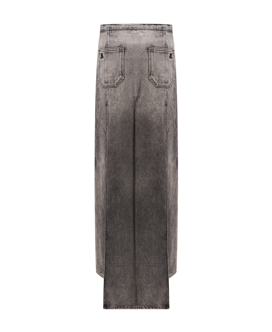 Shop Courrèges Heritage Cut-out Stonewashed Denim Skirt In Black