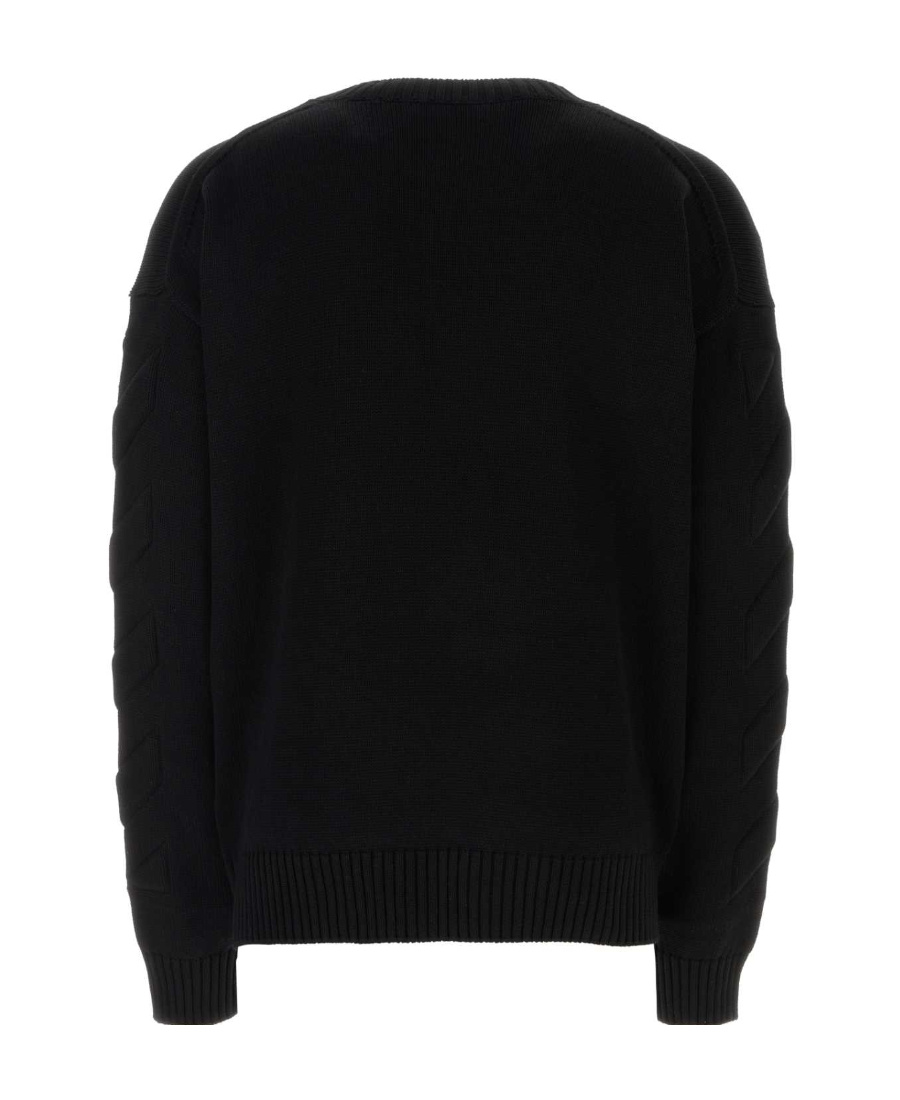 Off-white Off White Sweater With Embossed Diagonal Motif In Black