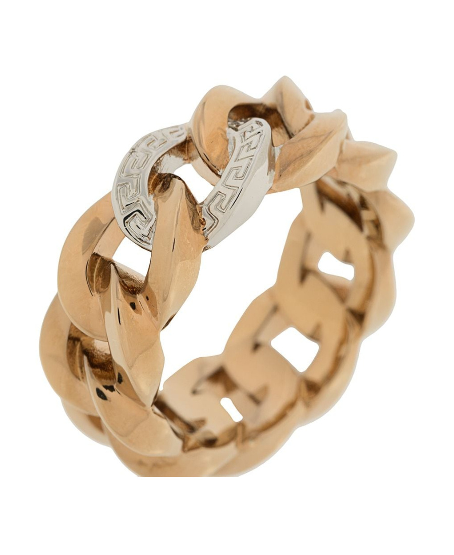 Versace Medusa Two-tone Chain Ring In Yellow