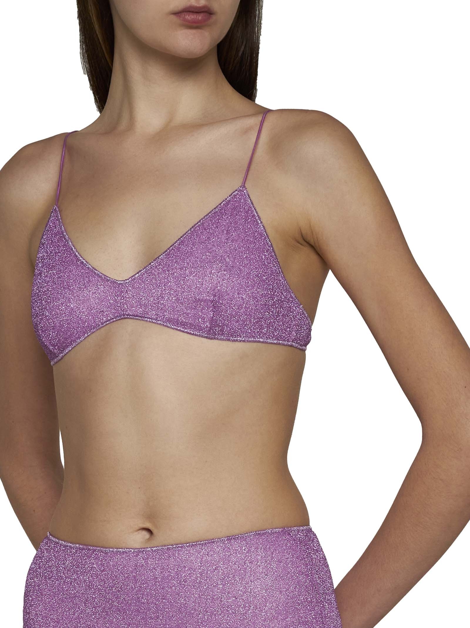 Oseree Lumiere Triangle-bra Bikini In Pink