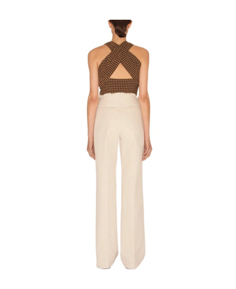 Nanushka Rana Seersucker Wrap-front Bodysuit In Brown