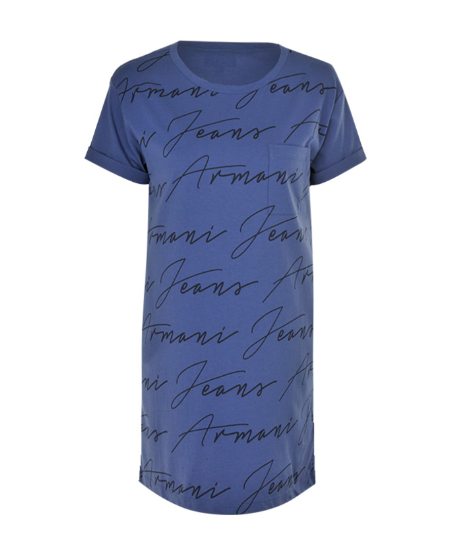 Shop Armani Jeans Logo Printed T-shirt In Blue