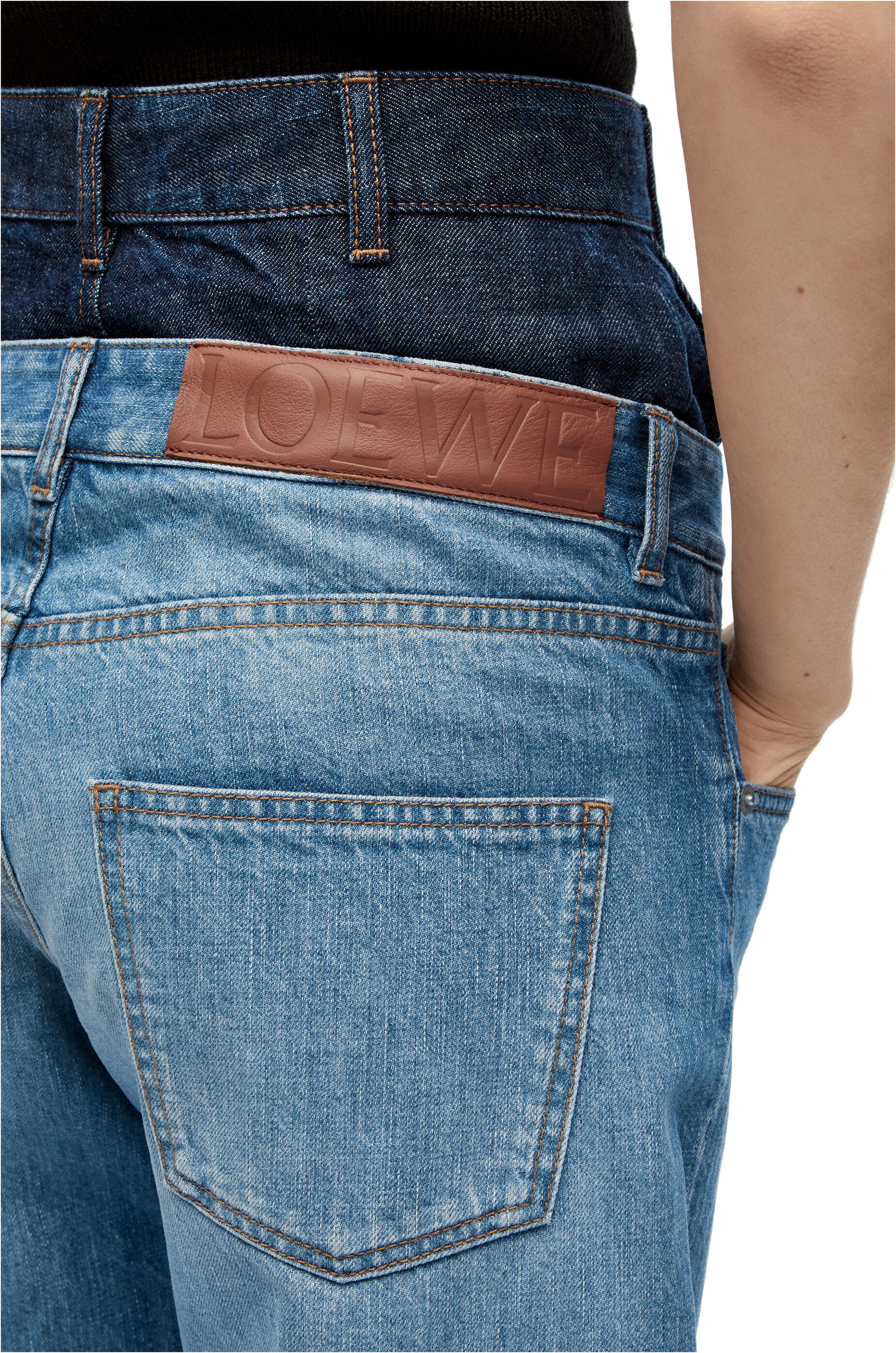 Loewe Trompe L'oeil Jeans In Denim In Blue