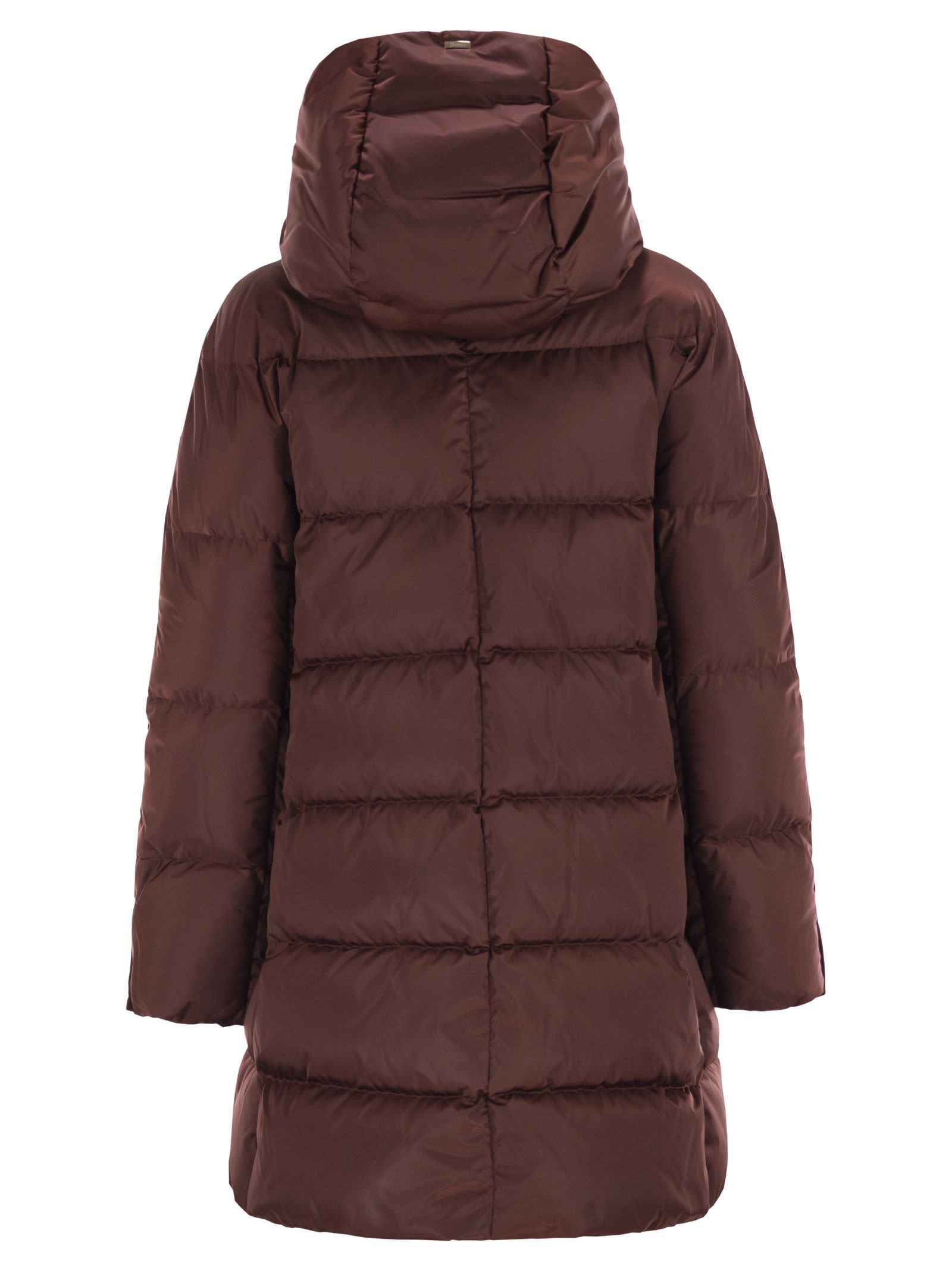 Herno A-shape Down Jacket With Hood In Red