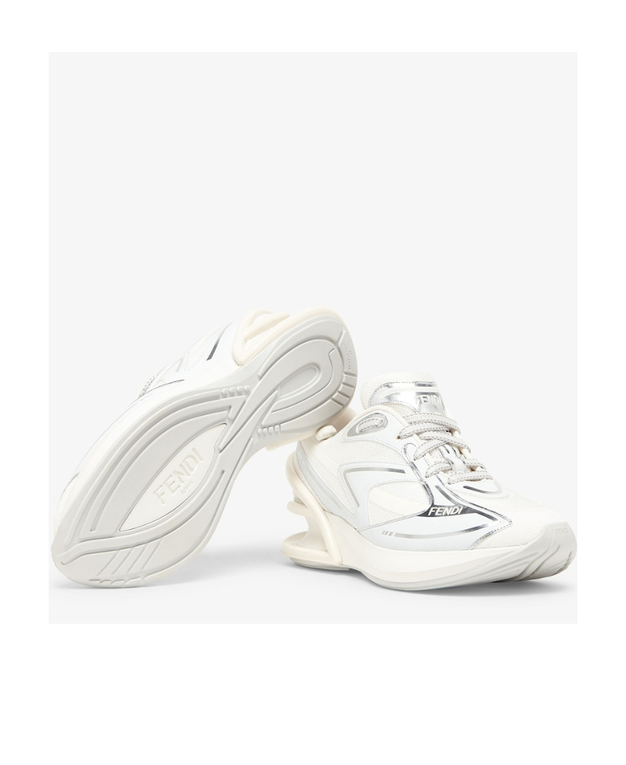 Fendi First 1 Panelled Sneakers In White