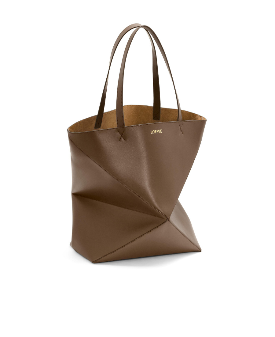 Loewe Puzzle Fold Large Tote Bag In Brown