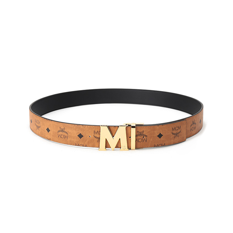 Mcm Claus M Reversible Belt In Visetos In Brown