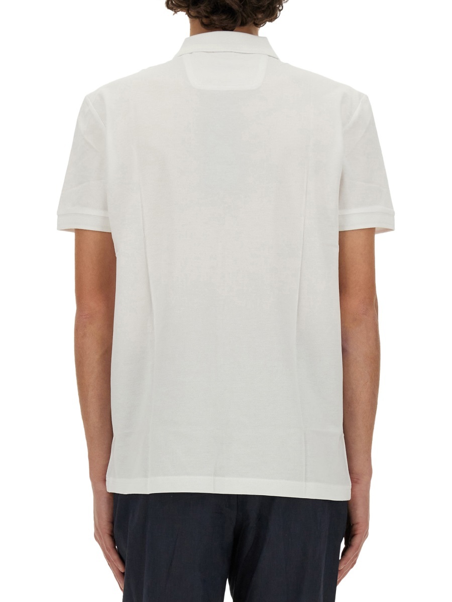 Hugo Boss Logo Pattern Polo Shirt In White