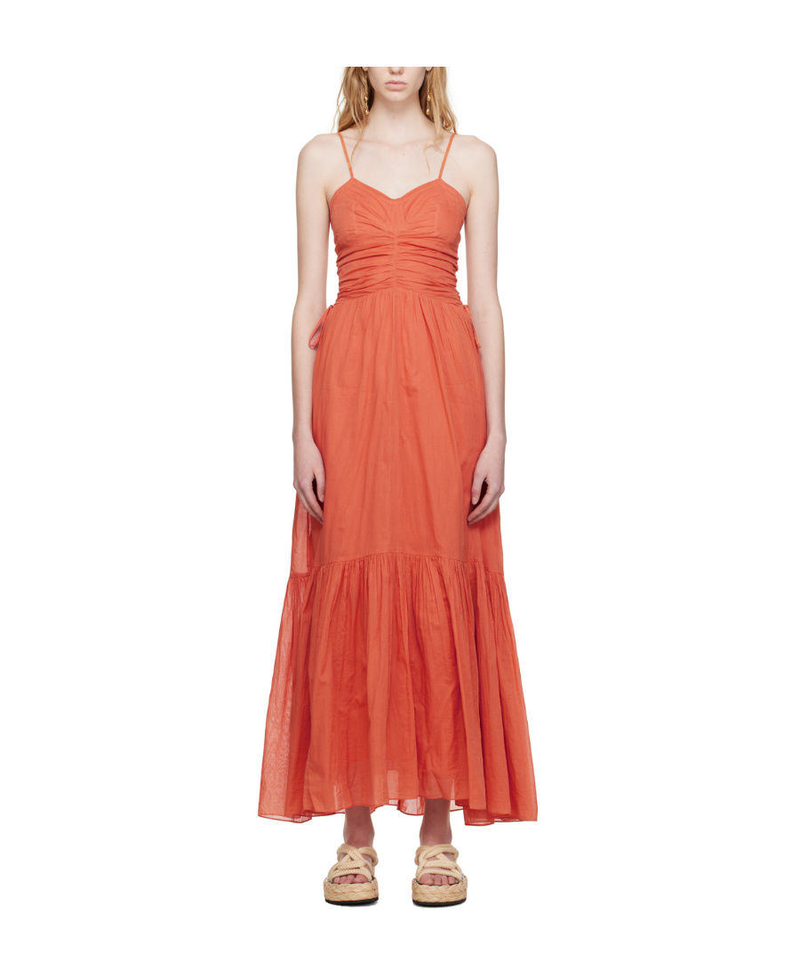 Shop Isabel Marant Étoile Giana Pleated Dress In Red