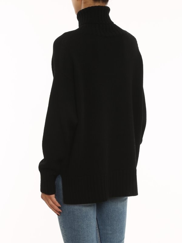 Drumohr Roll-neck Merino Jumper In Black