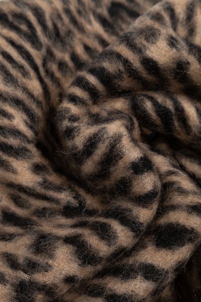 Saint Laurent Mohair-wool Leopard Scarf In Brown