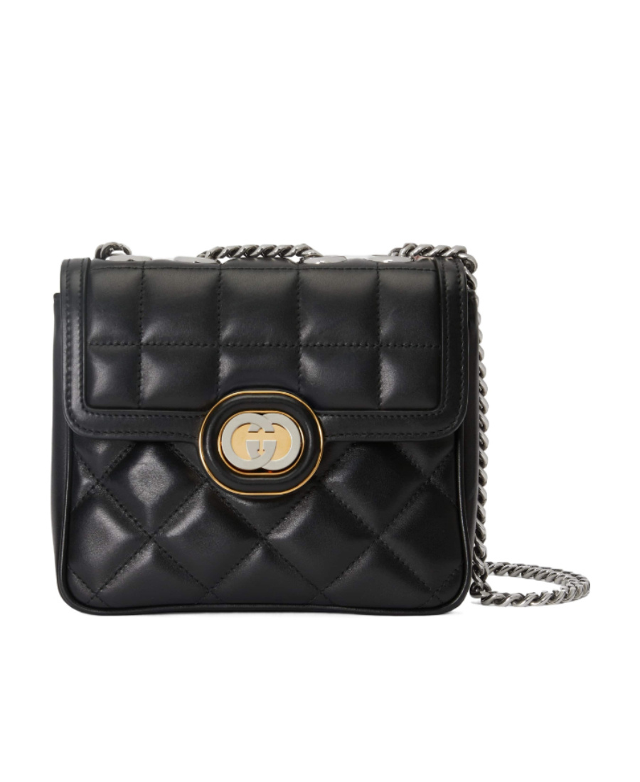 Gucci Quilted Leather Shoulder Handbag In Black
