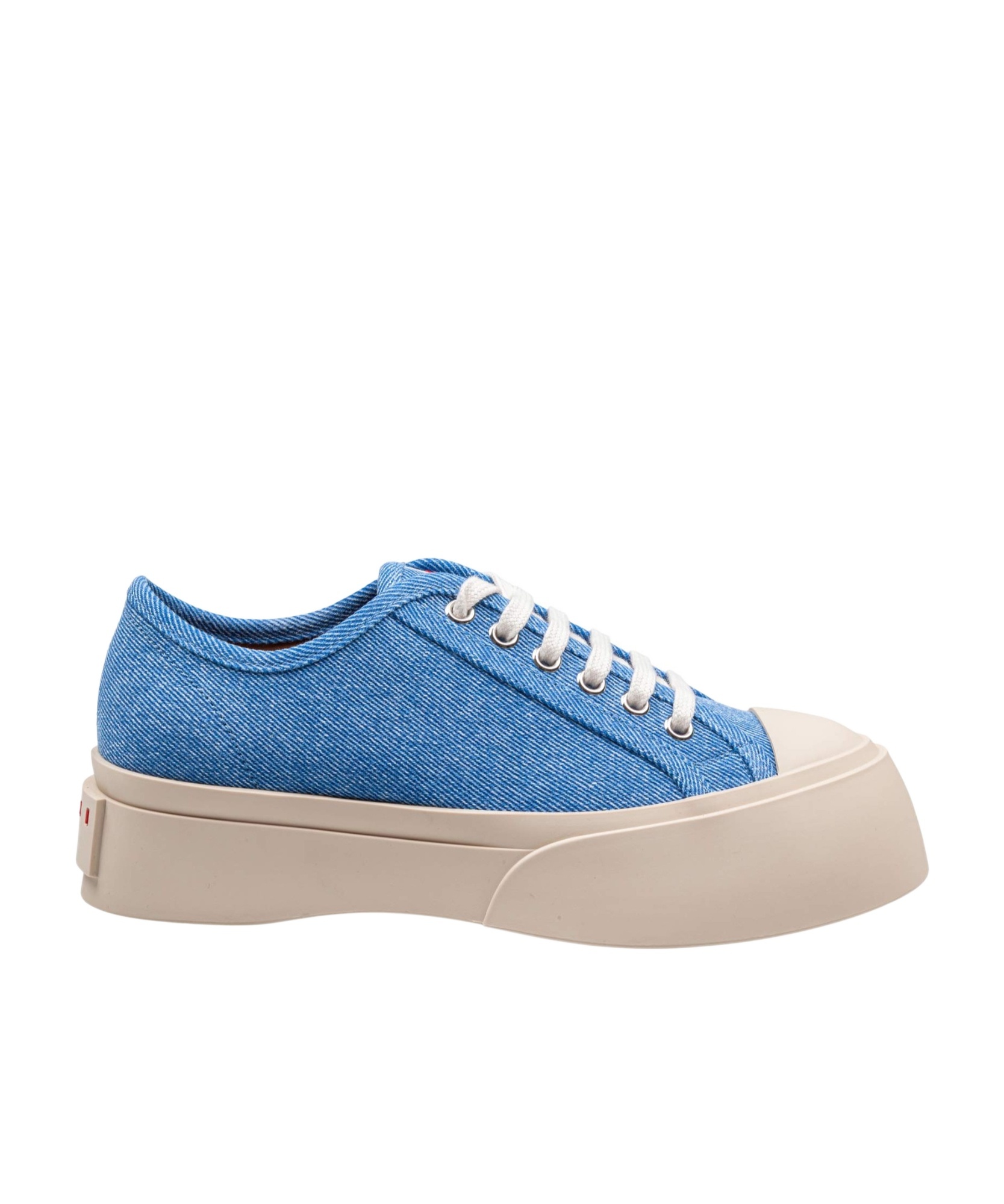 Marni Textured Blue Sneakers With Cream Sole In Blue