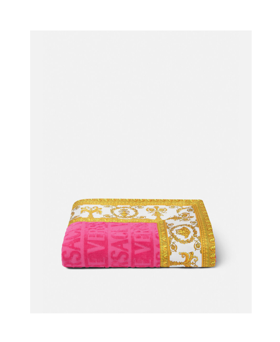 Versace I Love Baroque Beach Towel In Pink
