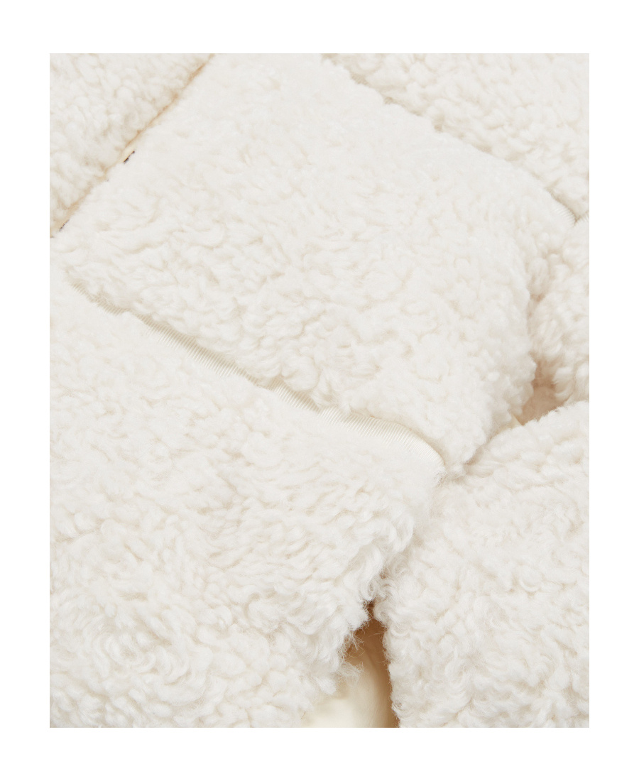 Moncler Sergura Logo-patch Shearling Jacket In White