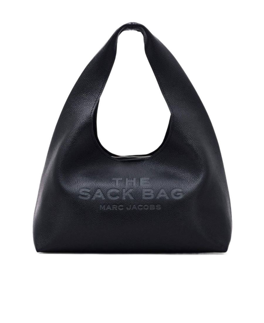 Shop Marc Jacobs The Sack Leather Shoulder Bag In Black