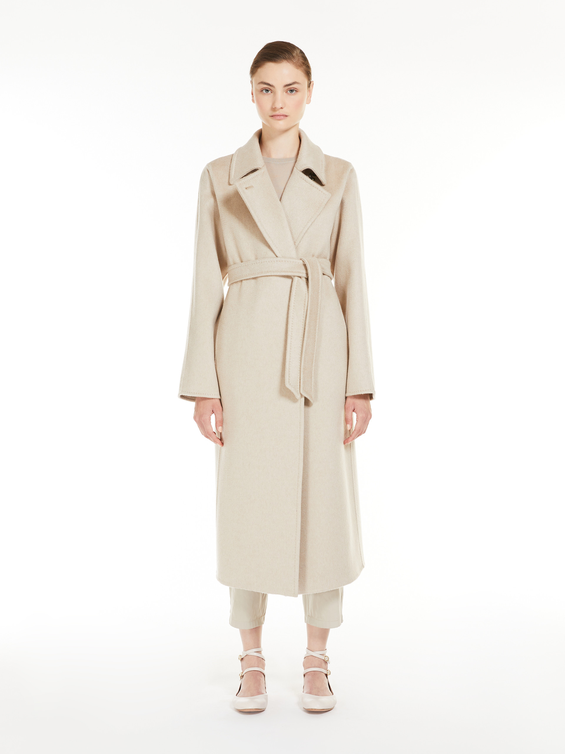 Max Mara Manuela Faux Double-breasted Cashmere Coat In Nude