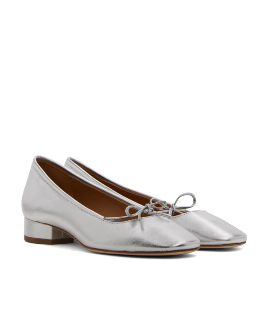 AEYDE SQUARE-TOE LEATHER BALLERINA SHOES