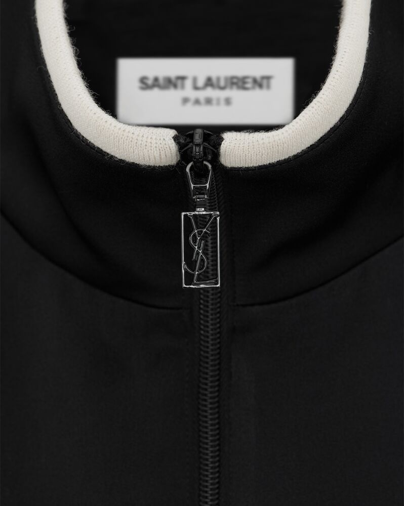 Saint Laurent Panelled-design High-neck Bomber Jacket In Black