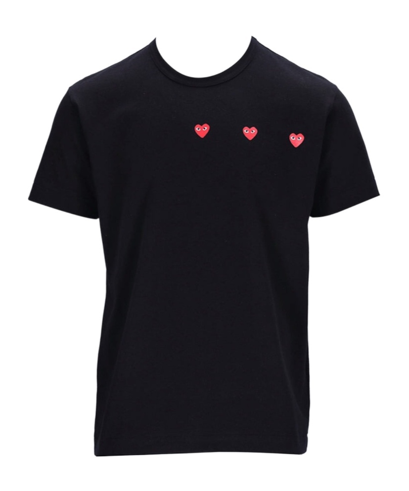 Comme Des Garçons Play Omme Des Garcons Play 3 Heart T-shirt In Black