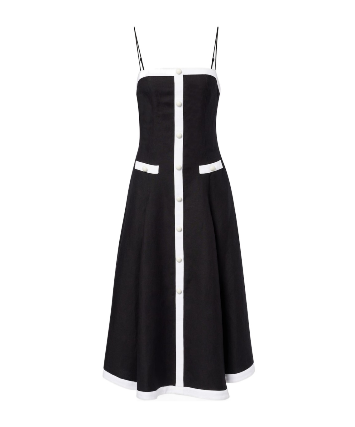 Simkhai Cordelia Linen-blend Midi Dress In Black