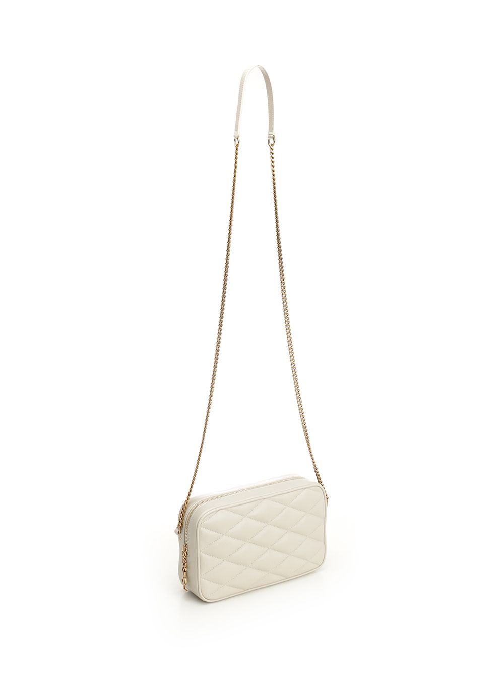 Saint Laurent Quilted Shoulder Bag In White