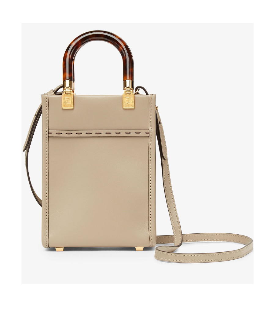 Fendi Sunshine Leather Tote Bag In Nude