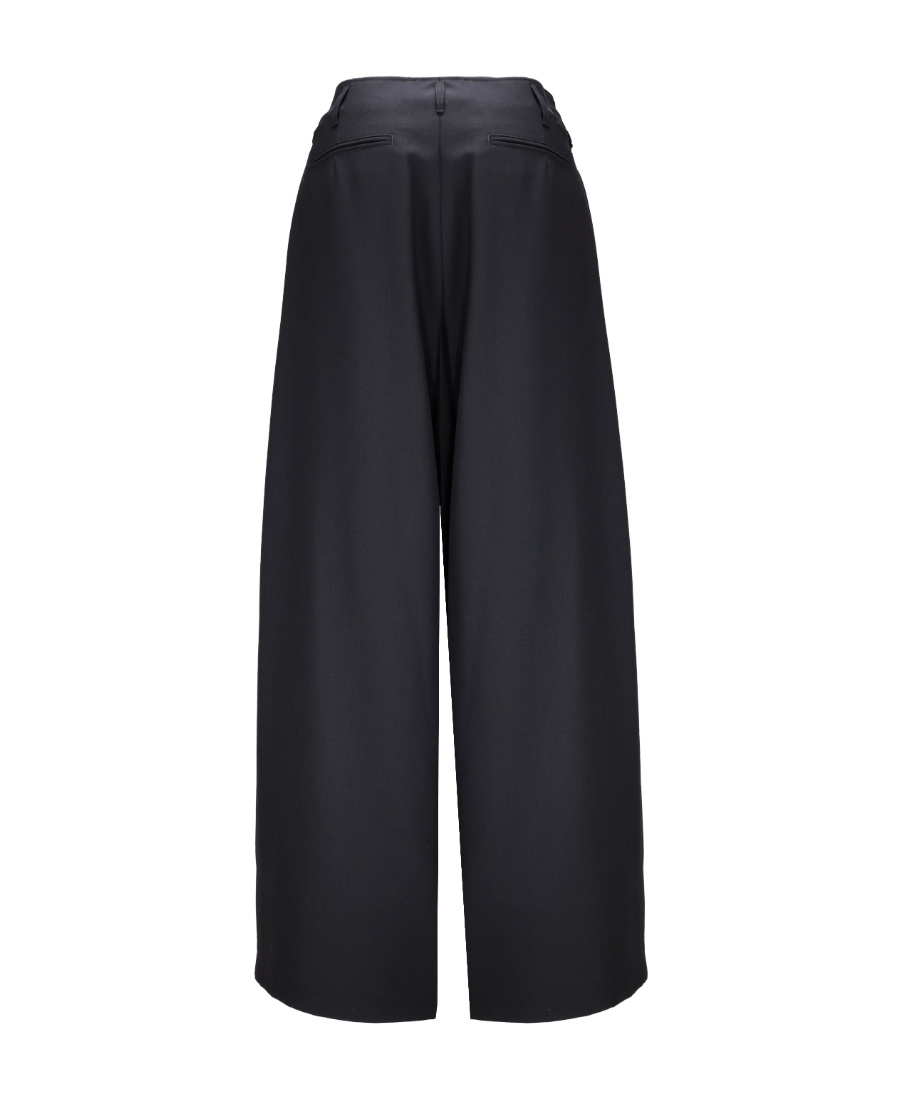 Ambush Wide-leg Virgin-wool Trousers In Black