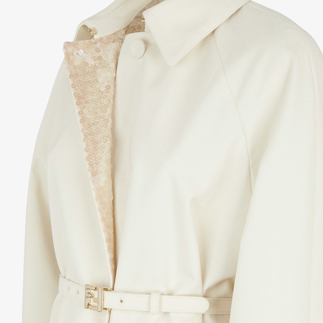 Fendi Logo-buckle Single-breasted Coat In White