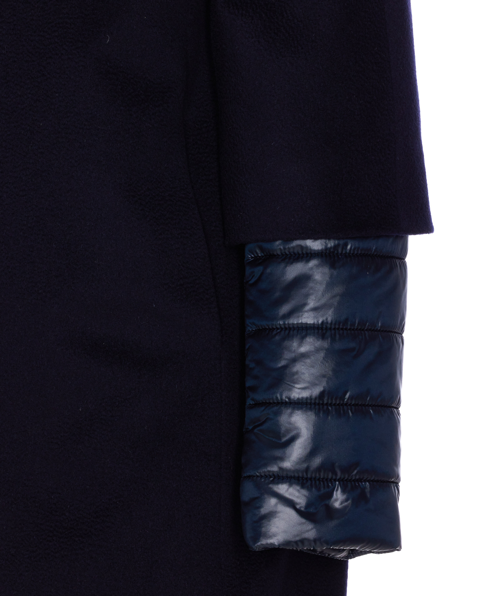 Herno Layered-sleeved Zip-up Down Coat In Black